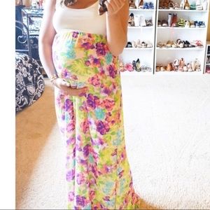 Pinkblush Maxi Dress with Tropical Print